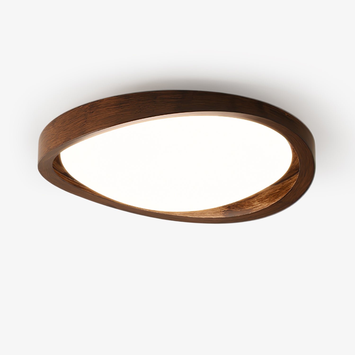 Walnut Halo Flush Light
