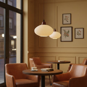 Fluted Ceramic Pendant