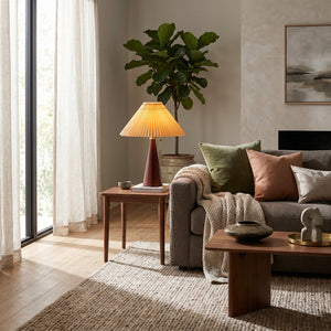 Pleated Wood Table Lamp