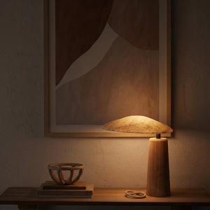 Sculpted Wood Table Lamp