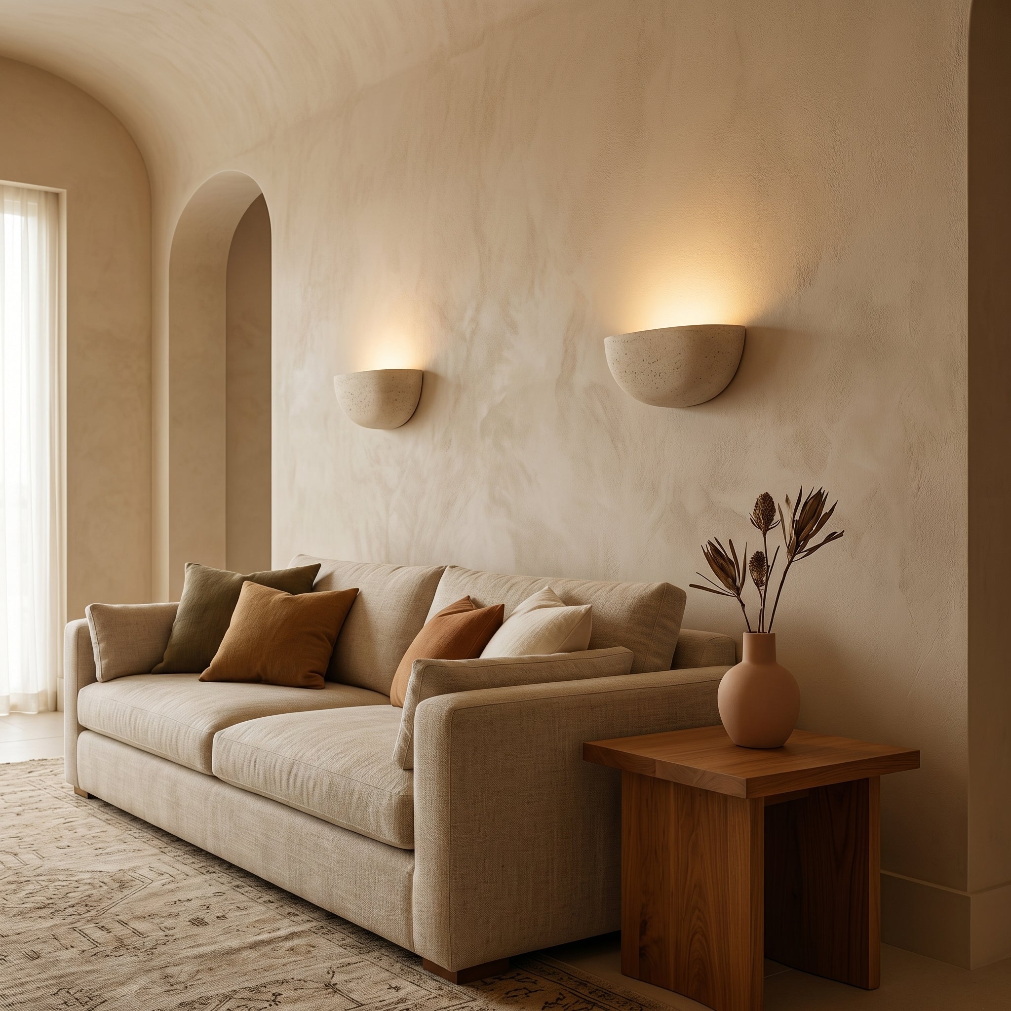 Travertine Bowl Sconce