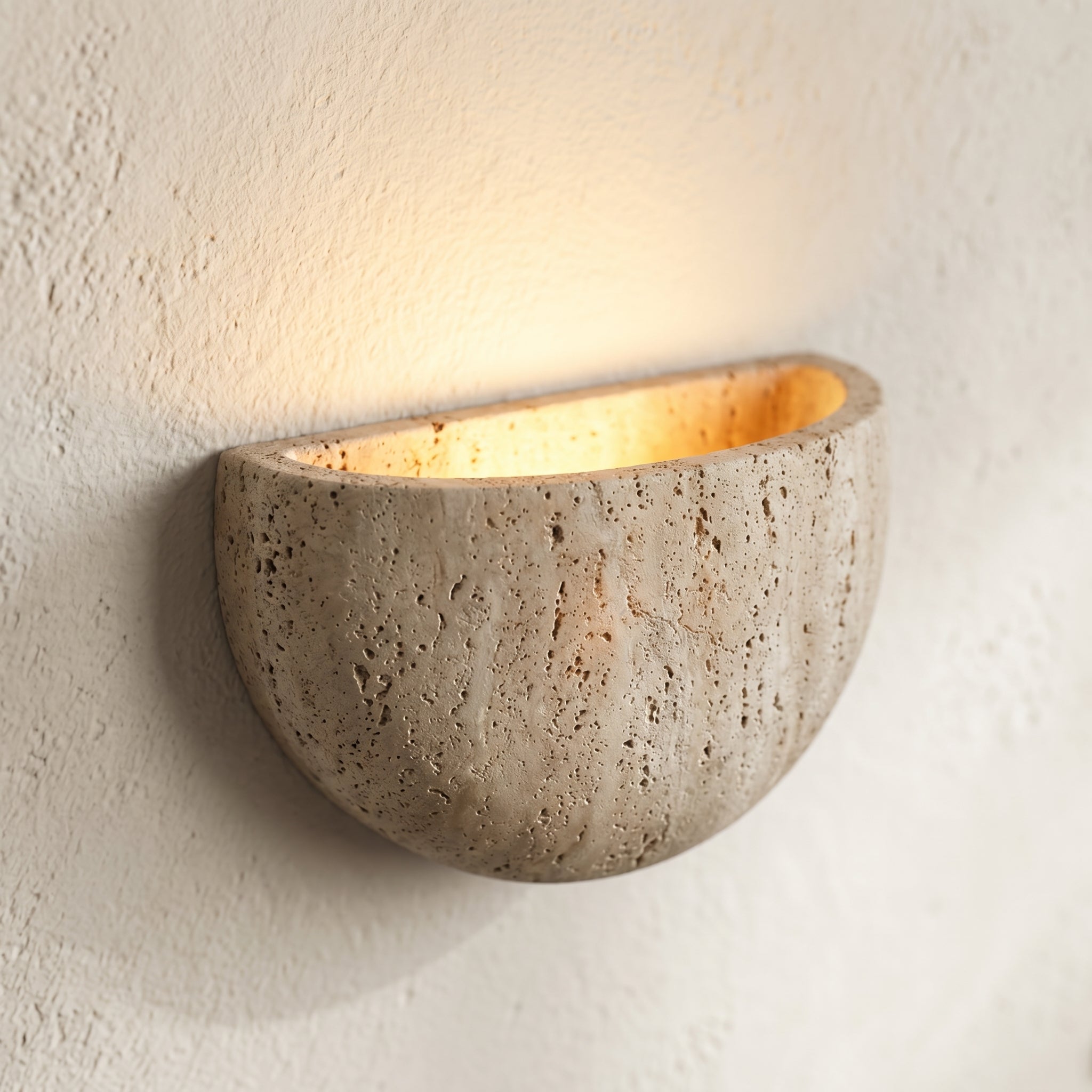 Travertine Bowl Sconce