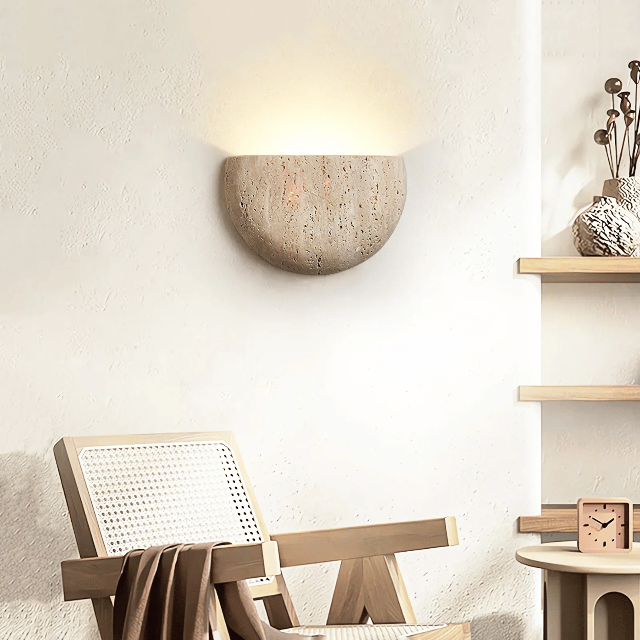Travertine Bowl Sconce