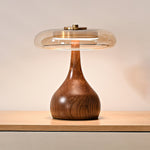 Amber Glass Mushroom Lamp