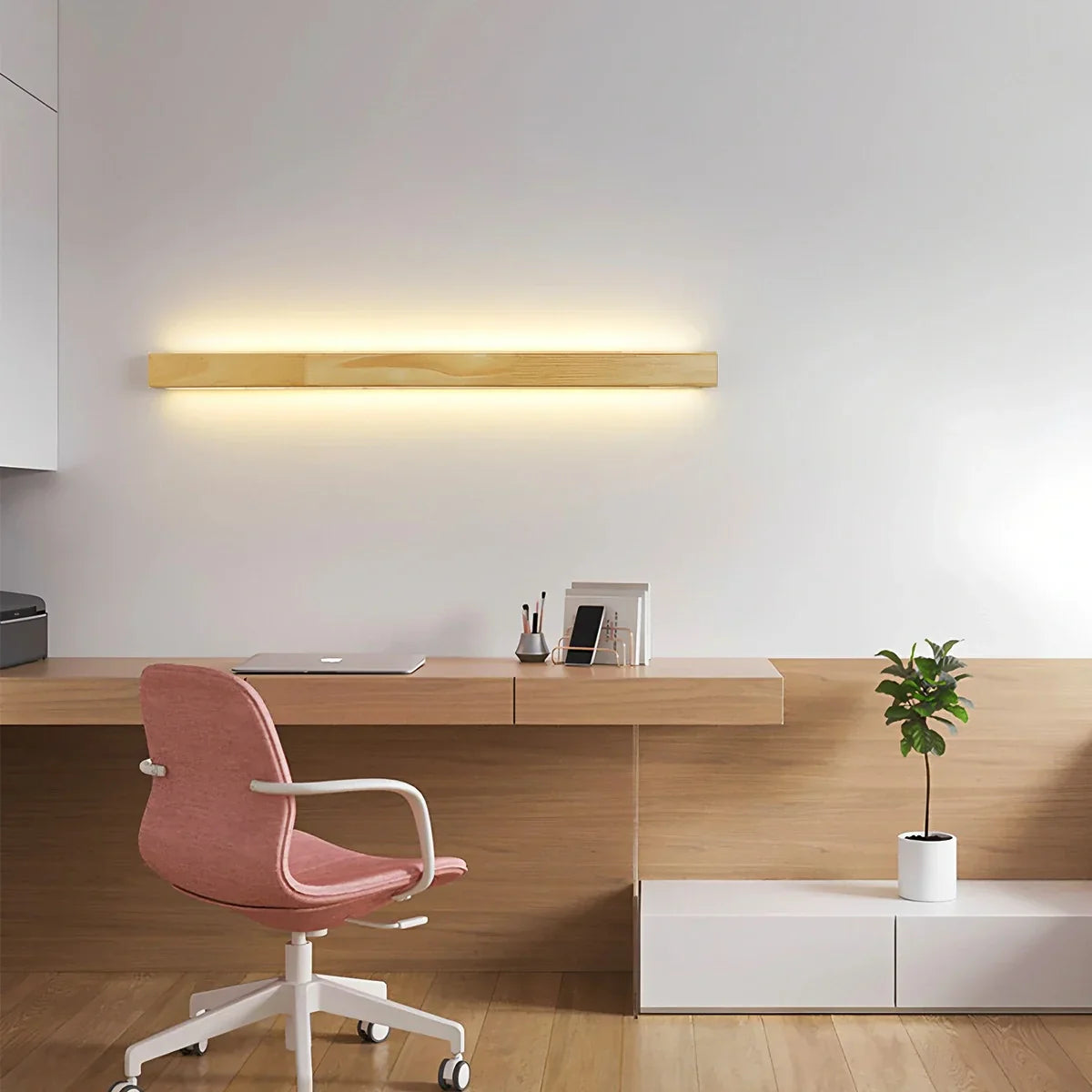 Linear Wood Wall Light