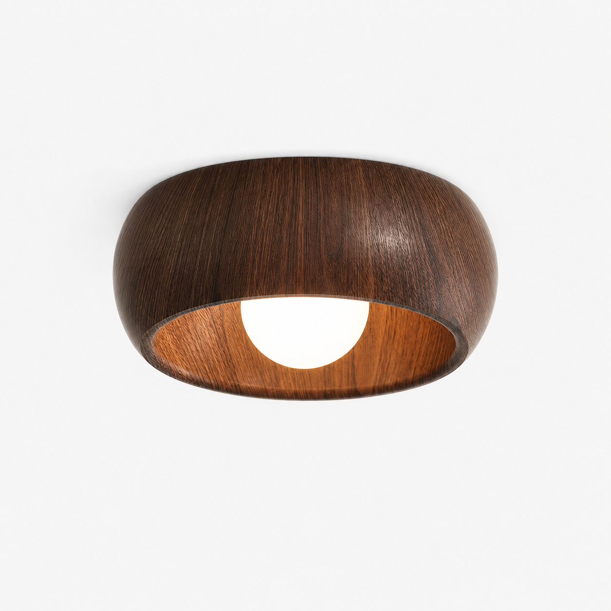 Halo Wood Flush Light