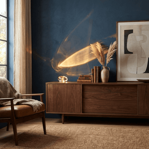 Sculpted Oval Glass Lamp