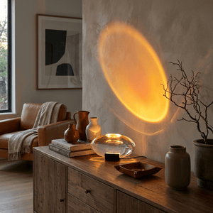 Sculpted Oval Glass Lamp