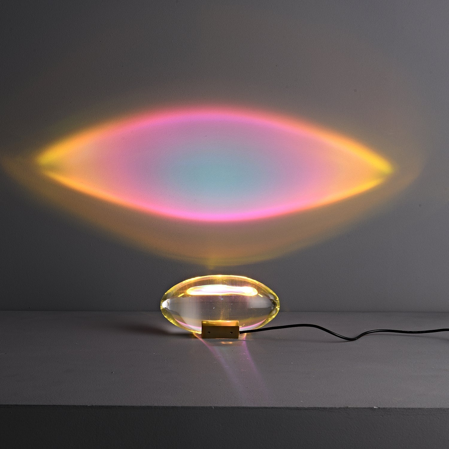 Sculpted Oval Glass Lamp