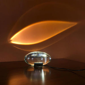Sculpted Oval Glass Lamp