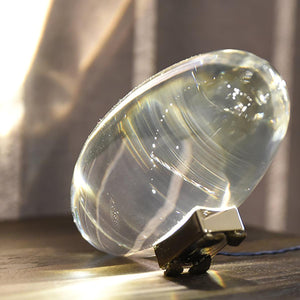 Sculpted Oval Glass Lamp