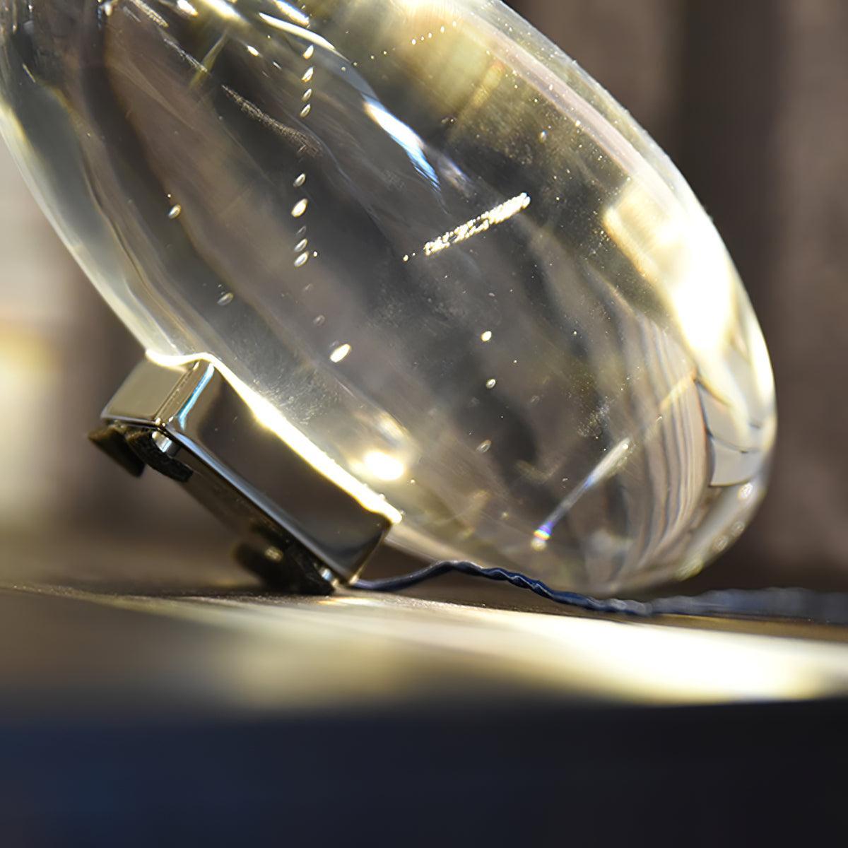 Sculpted Oval Glass Lamp