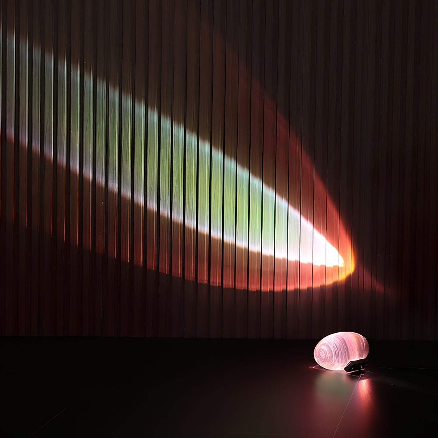 Sculpted Oval Glass Lamp