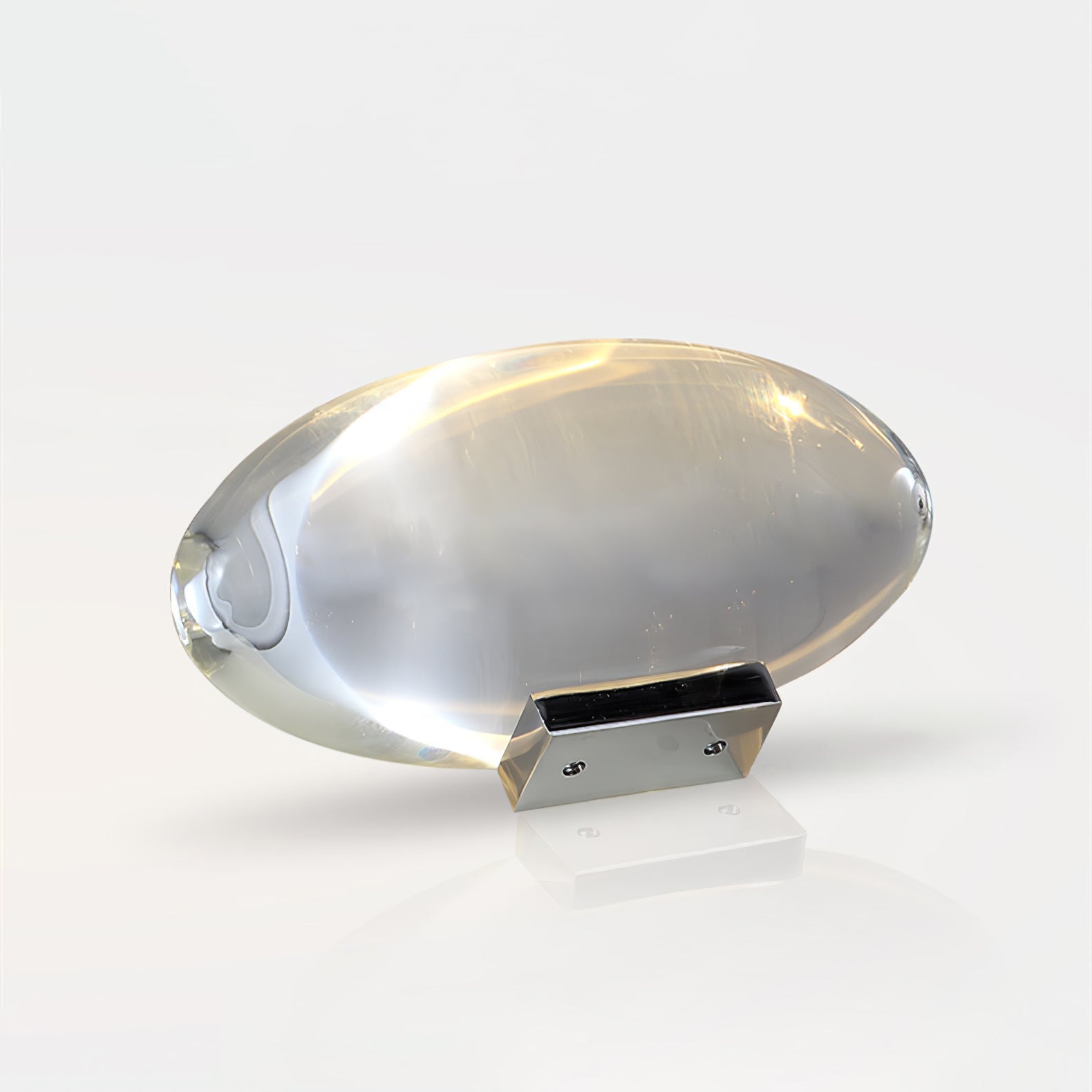 Sculpted Oval Glass Lamp