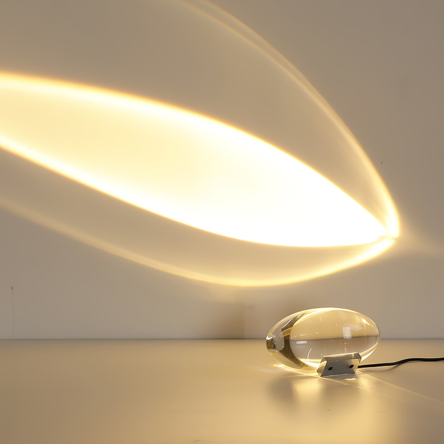 Sculpted Oval Glass Lamp