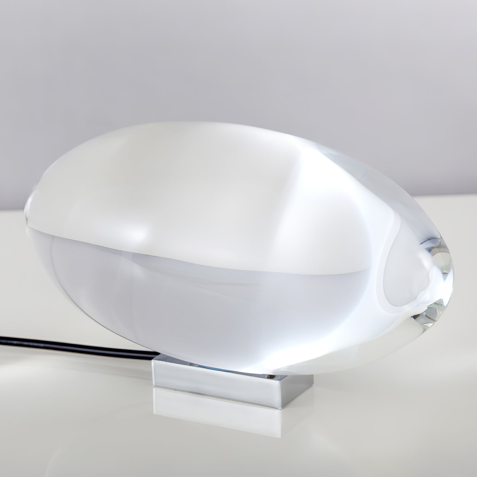 Sculpted Oval Glass Lamp