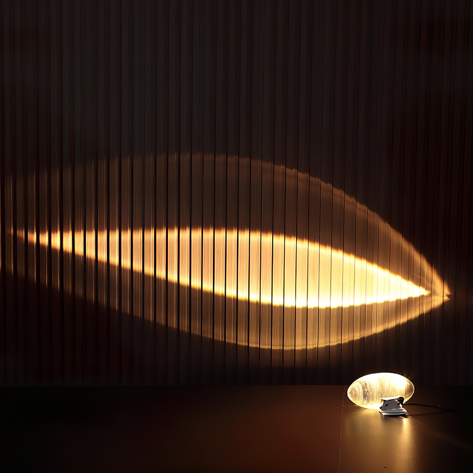Sculpted Oval Glass Lamp