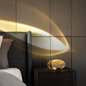 Sculpted Oval Glass Lamp