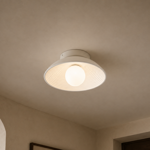 Ribbed Orb Ceiling Light