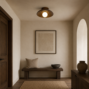 Ribbed Orb Ceiling Light
