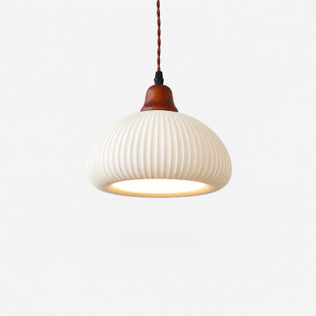 Fluted Ceramic Pendant