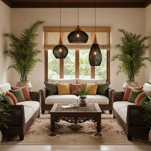 Woven Rattan Pendant