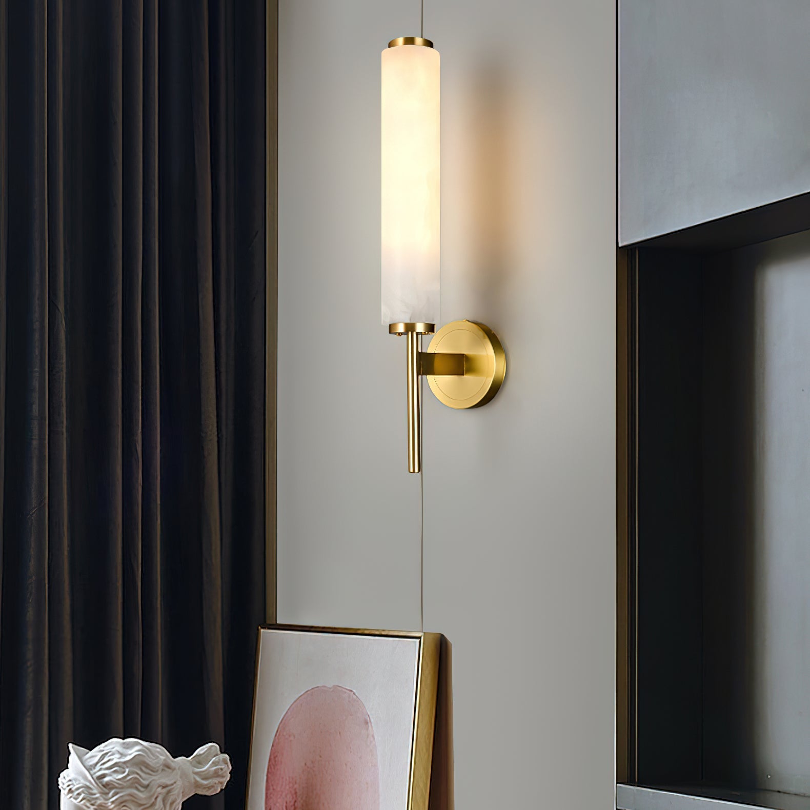 Alabaster Column Sconce