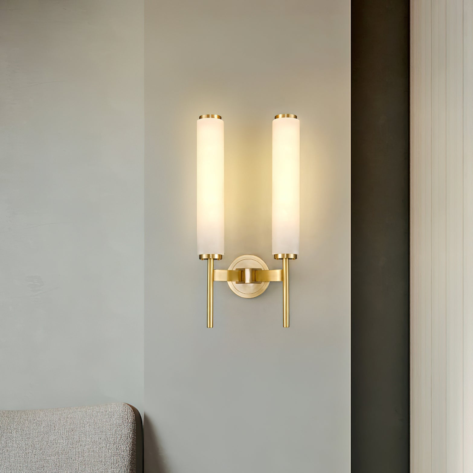 Alabaster Column Sconce