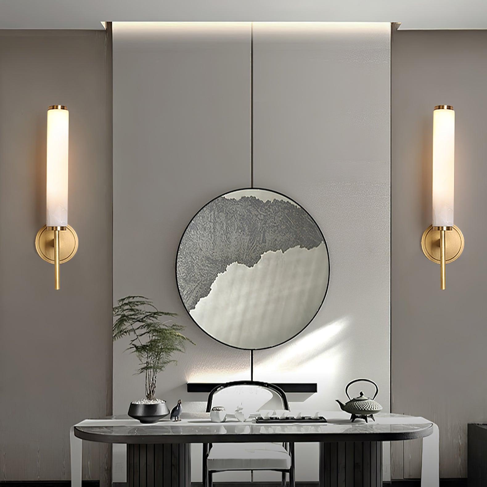 Alabaster Column Sconce
