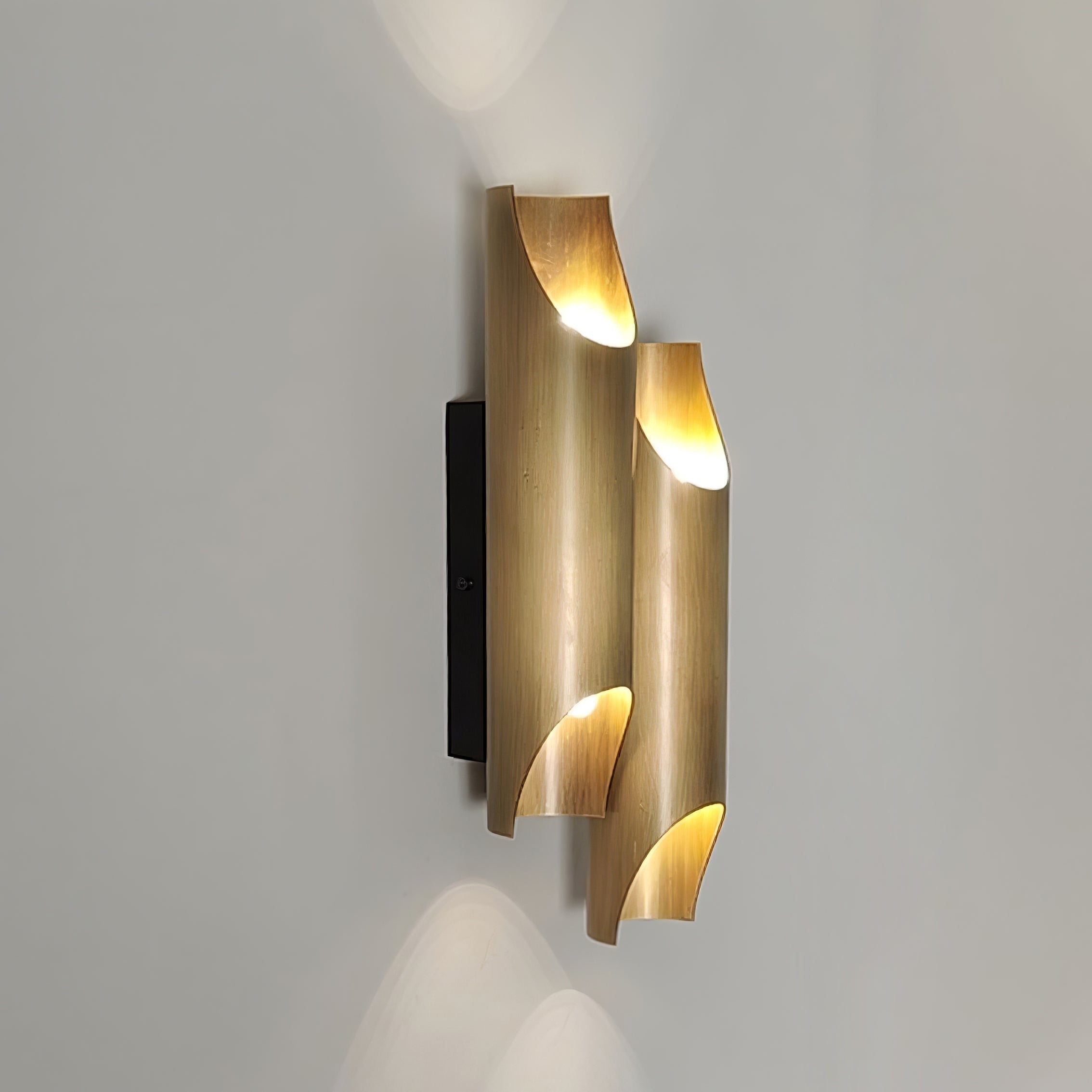 Dual Cylinder Brass Sconce