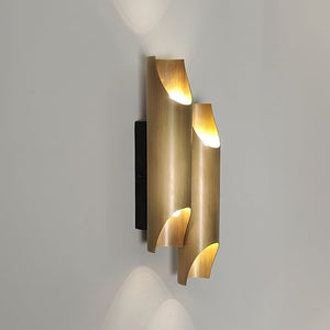 Dual Cylinder Brass Sconce