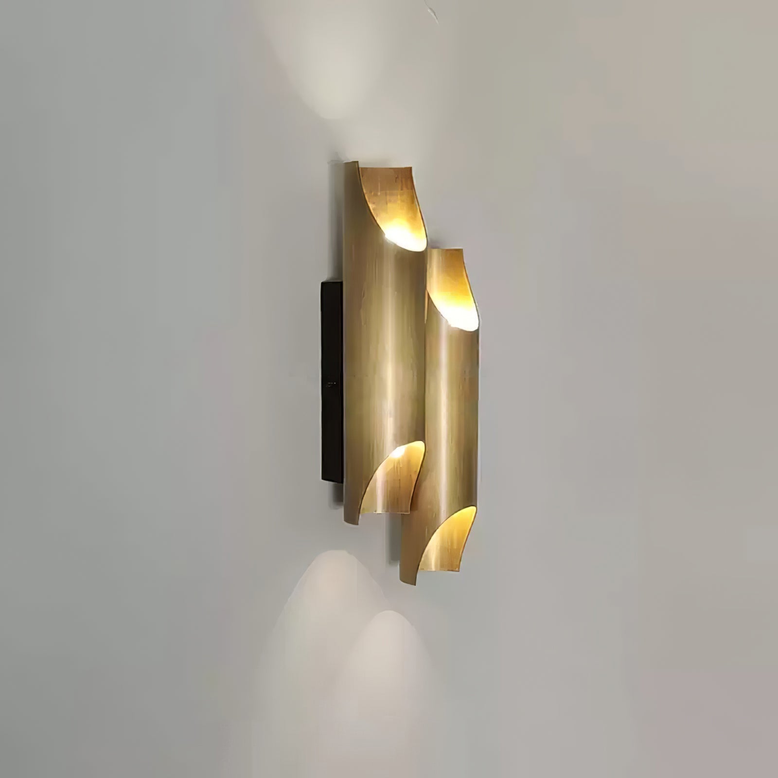 Dual Cylinder Brass Sconce