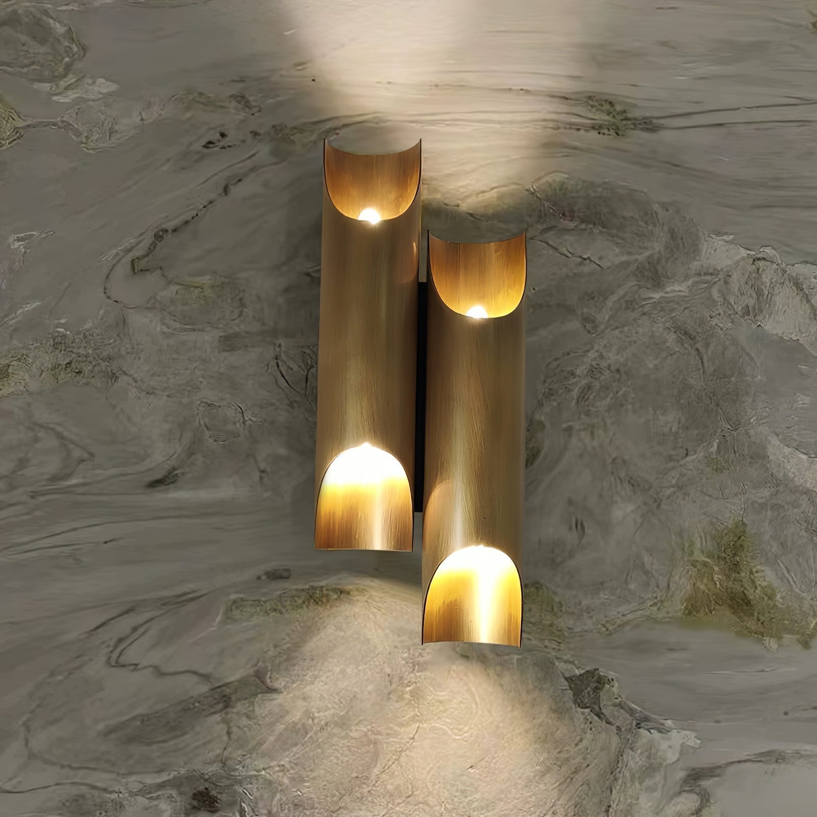 Dual Cylinder Brass Sconce