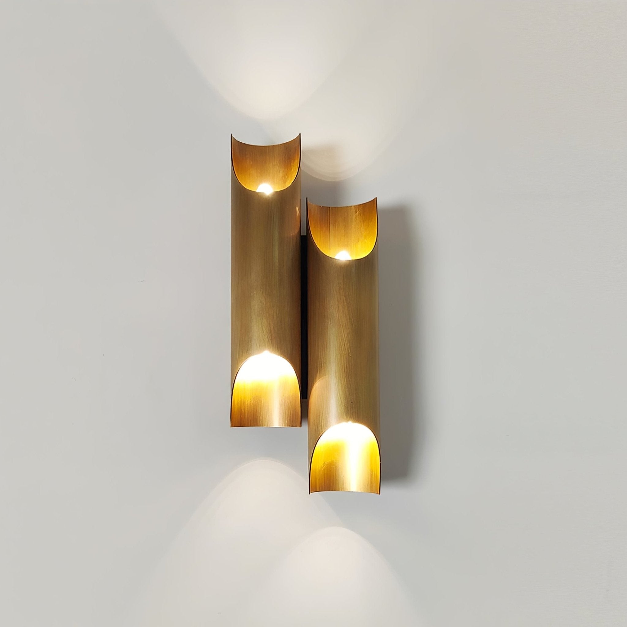 Dual Cylinder Brass Sconce