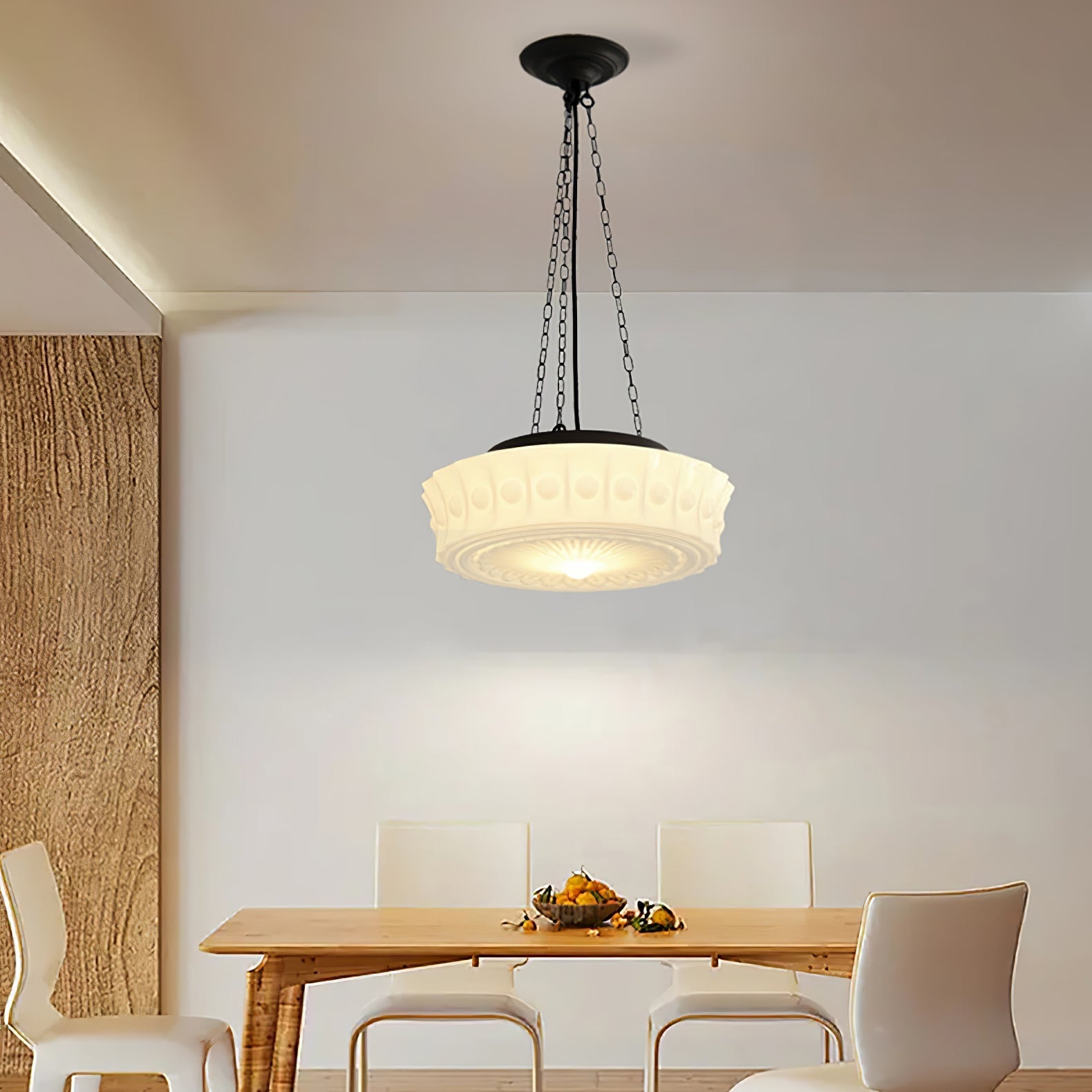 Embossed Glass Pendant