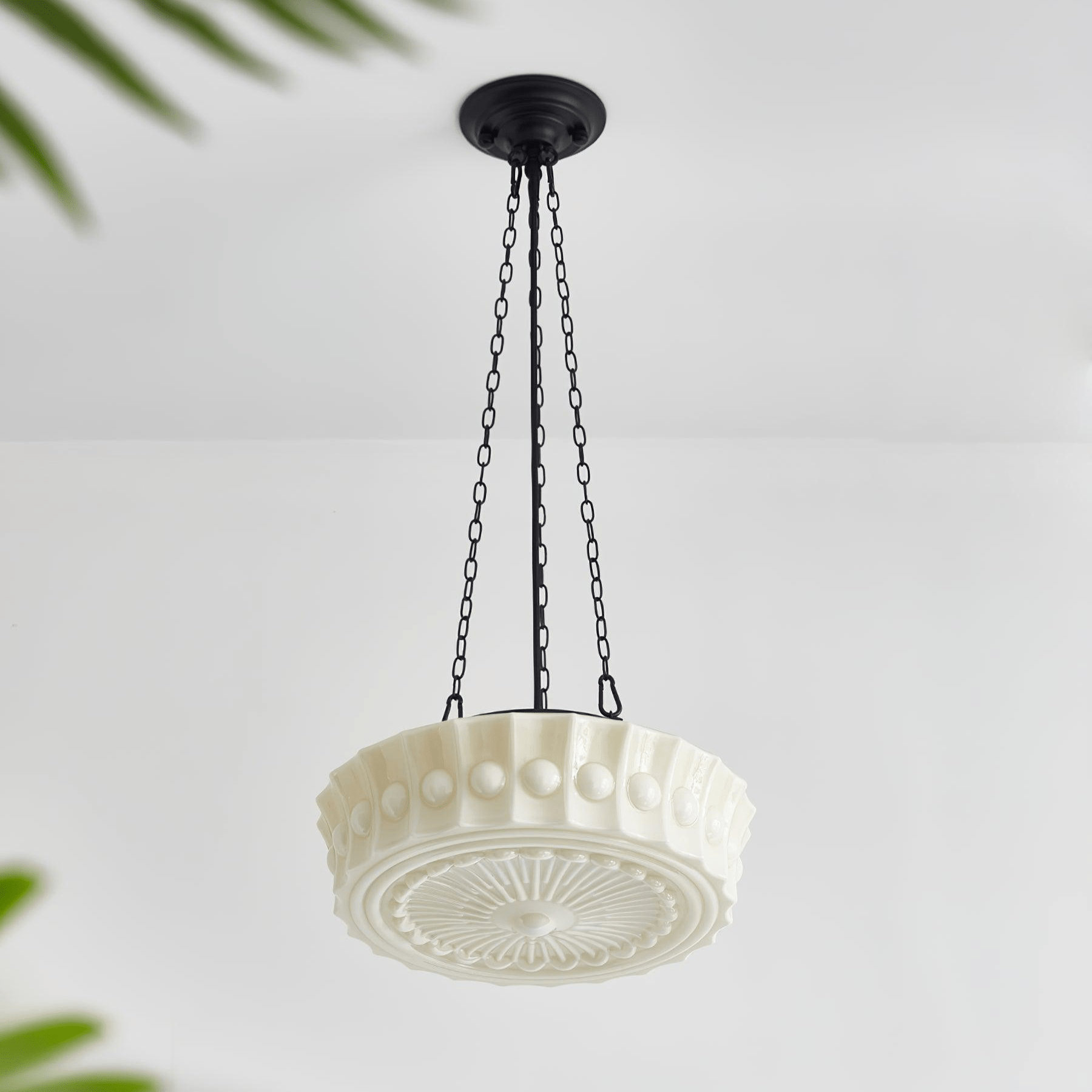 Embossed Glass Pendant