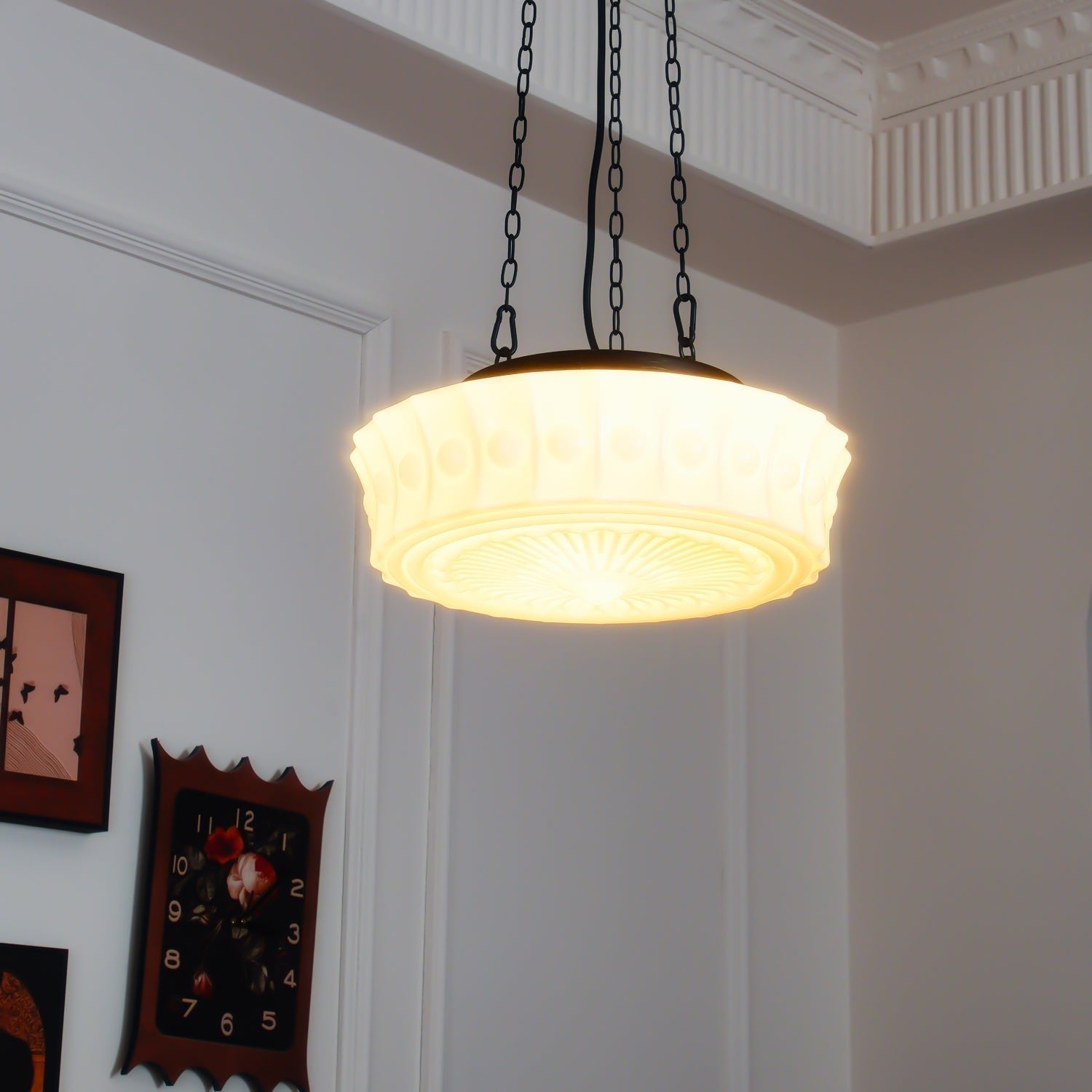 Embossed Glass Pendant