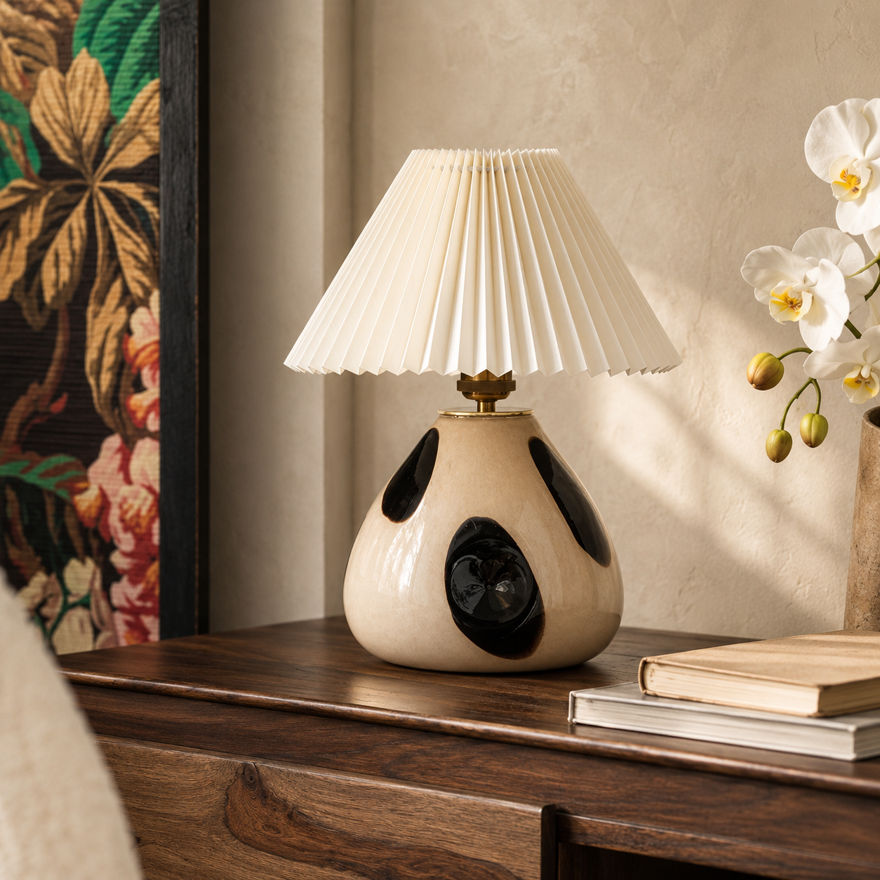 Pleated Ceramic Table Lamp
