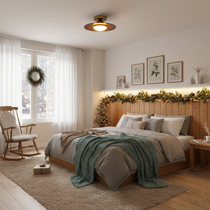 Walnut Disc Ceiling Light