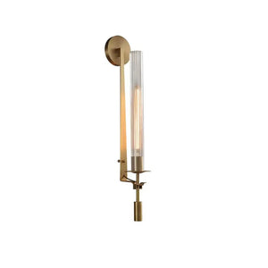 Fluted Glass Brass Sconce