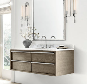 Fluted Glass Brass Sconce