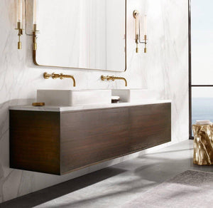 Fluted Glass Brass Sconce