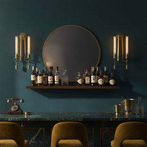 Fluted Glass Brass Sconce