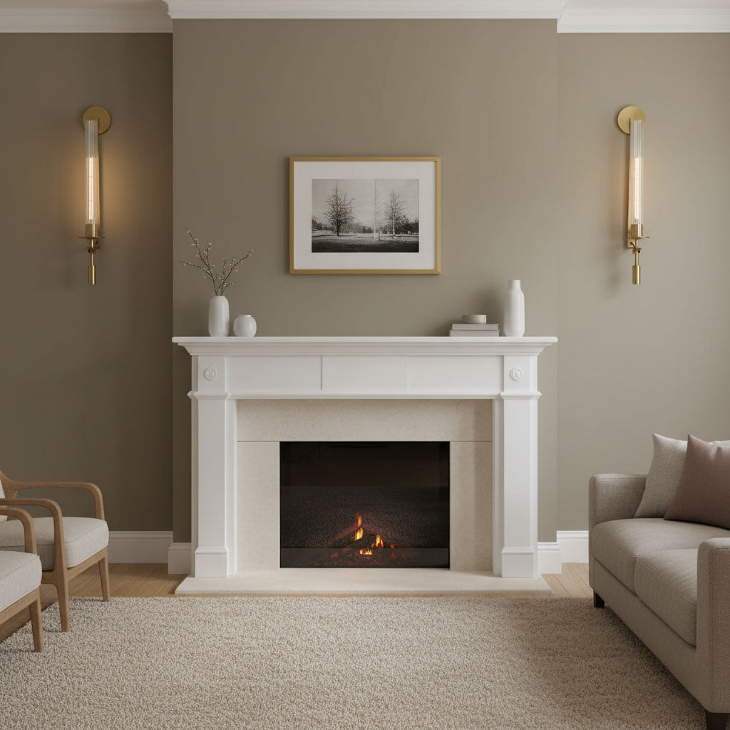 Fluted Glass Brass Sconce