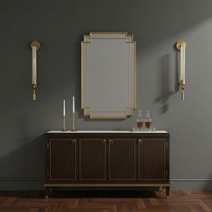 Fluted Glass Brass Sconce