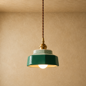 Glazed Ceramic Dome Pendant