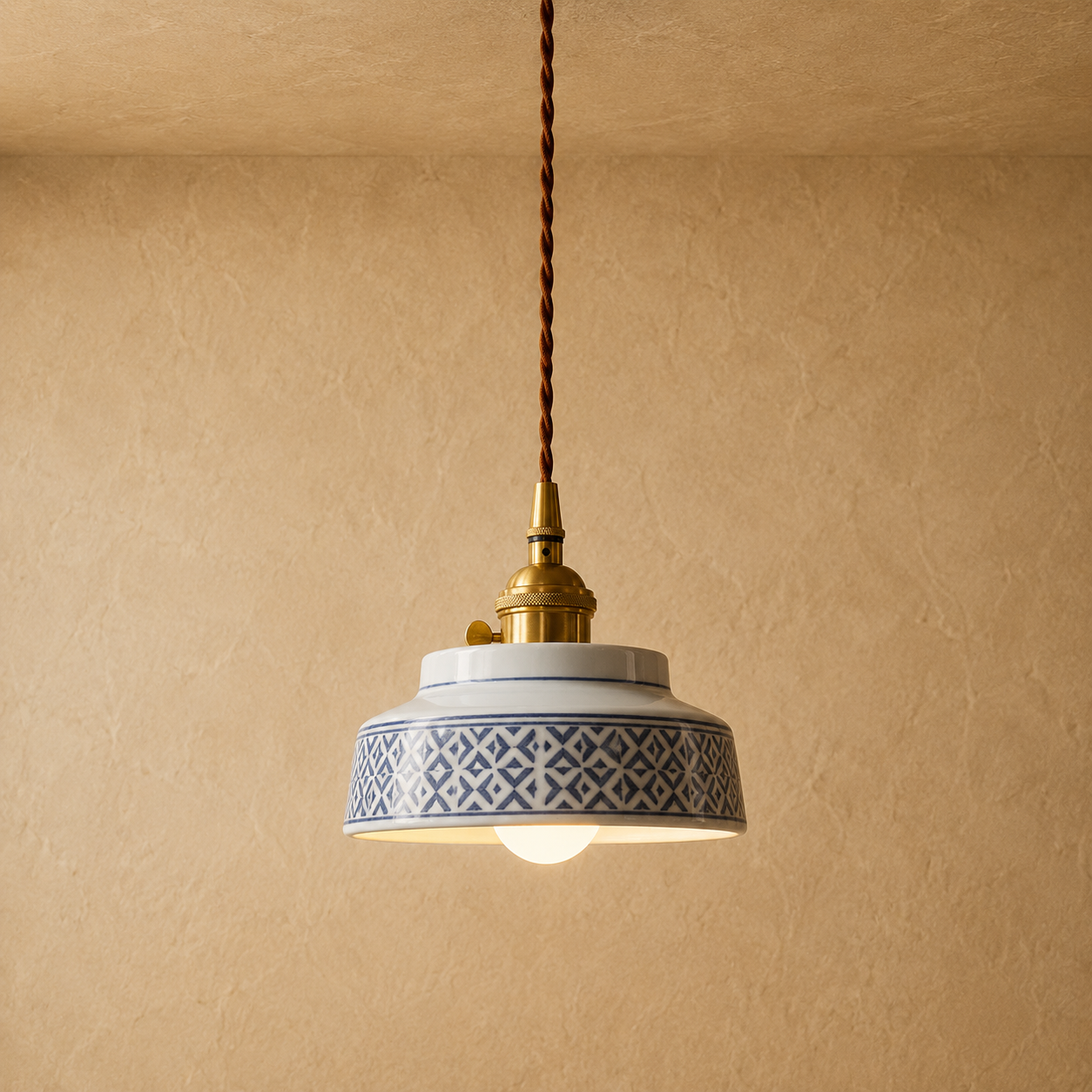 Glazed Ceramic Dome Pendant