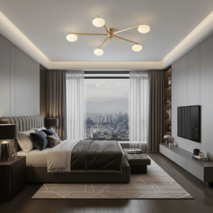 Brass Halo Chandelier