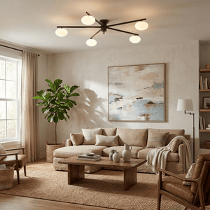 Brass Halo Chandelier