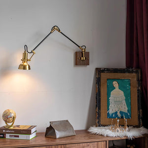 Walnut Swing Arm Lamp